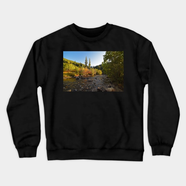 Boulder Colorado Canyon Creek Fall Foliage Crewneck Sweatshirt by WayneOxfordPh